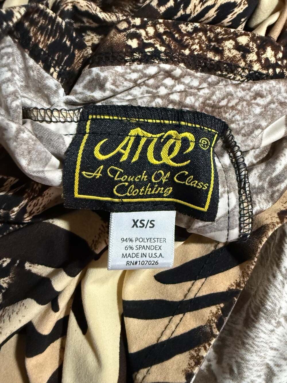ATCC A Touch Of Class Clothing Mixed Animal Print Sleeveless Top Size XS/S - Picture 3 of 3